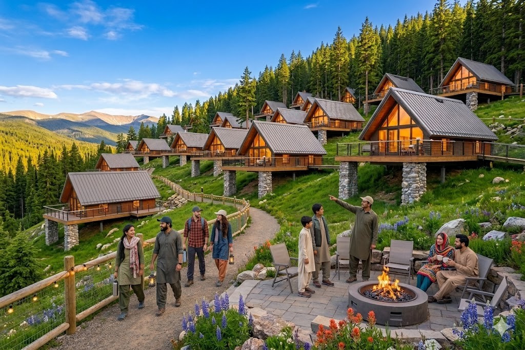 Summer at Stay in Heaven — green hills and families